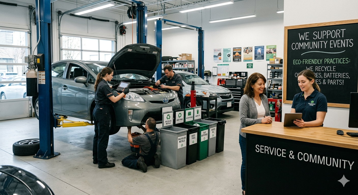 How Does The Auto Shop Support the Community and Practice Eco-Friendly Repairs